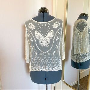 5/$25 F21 floral Embroidered Swim Suit Cover